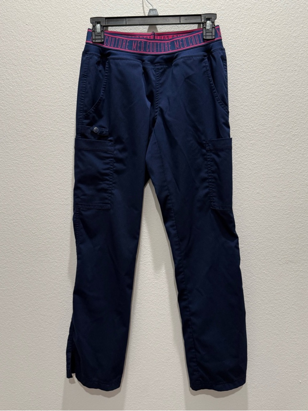 Med Couture Touch 7-Pocket STRETCH Logo Elastic Double Cargo Yoga Scrub Pants